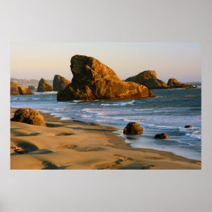 Póster Sunset, Meyers Beach, Oregon, EUA