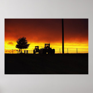 Póster Sunset Na Fazenda
