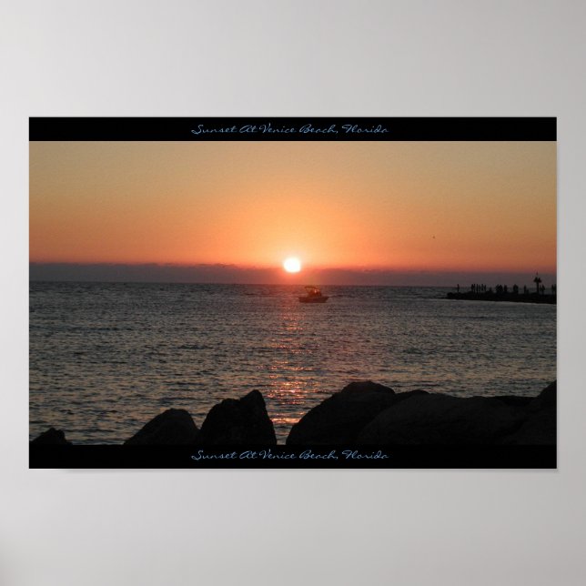 Poster Sunset Na Praia De Veneza, Flórida (Frente)