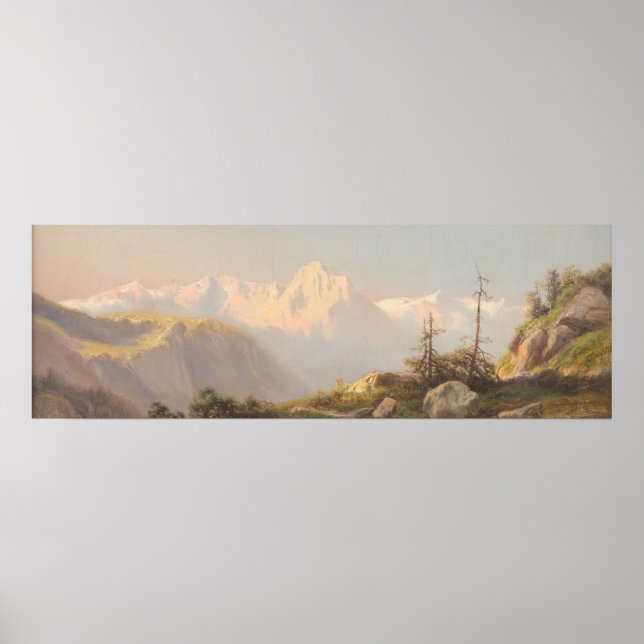 Poster Sunset nas montanhas Carl Lafite (Frente)