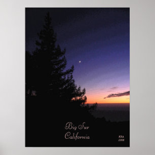 Póster Sunset no Big Sur por Katiamaria Photos & Design T