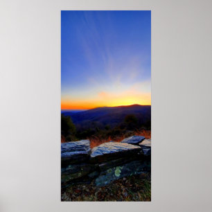 Poster Sunset no corredor azul