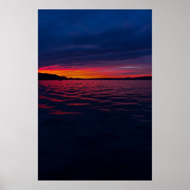 Poster Sunset no Lago Seneca, Ohio (Frente)