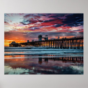 Poster Sunset no Oceanside Pier