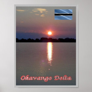 Poster SUNSET Okavango Delta -