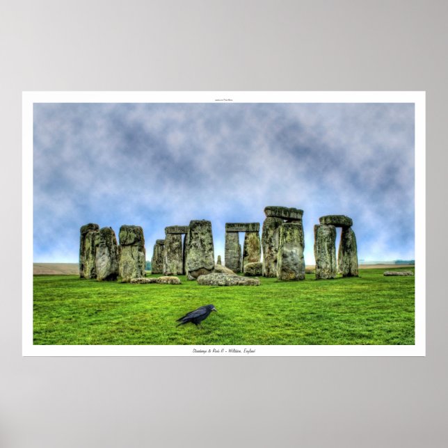 Póster Sunset on Stonehenge & Flying Rook, Wilts, Inglate (Frente)