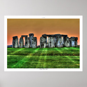 Poster Sunset on Stonehenge Standby Stones Inglaterra