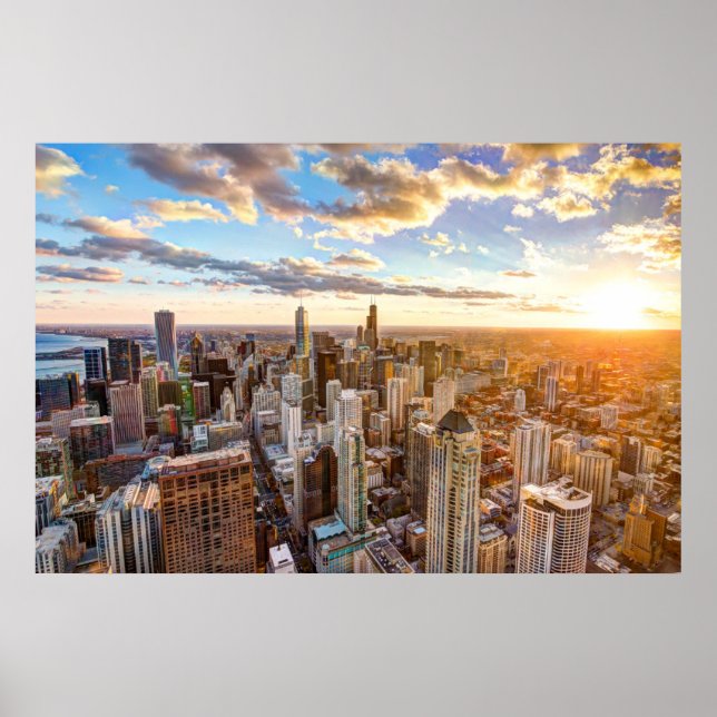 Poster Sunset Over Chicago (Frente)