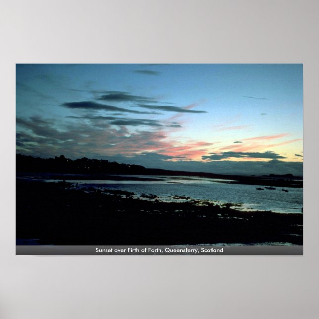 Poster Sunset over Firth of Forth, Queensferry, Escócia (Frente)
