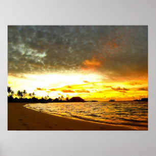 Poster Sunset Over Maldives