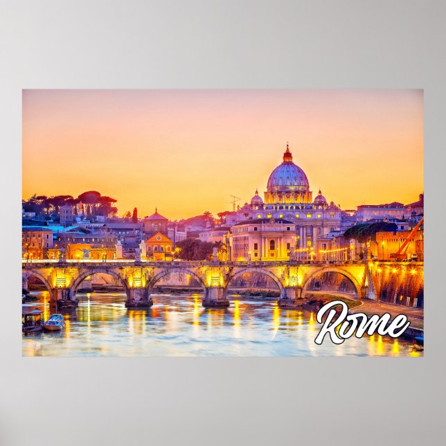 Poster Sunset Over Roma, Itália (Frente)