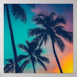 Poster Sunset Palms Art