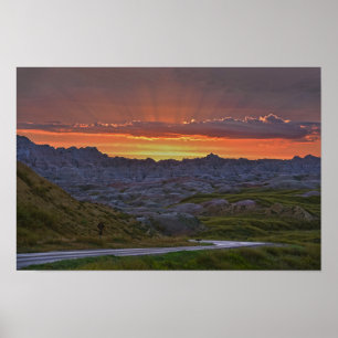 Poster Sunset, Parque Nacional das Badlands