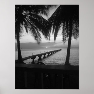 Poster Sunset preto e branco em Dominica