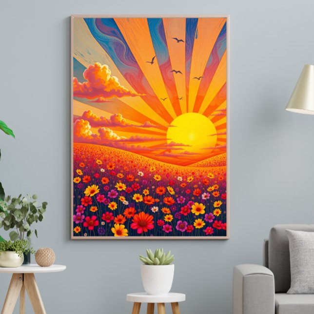 Poster Sunset Radiante Sobre Paisagem Whimical (Criador carregado)