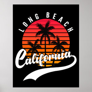 Poster Sunset Retro de Long Beach