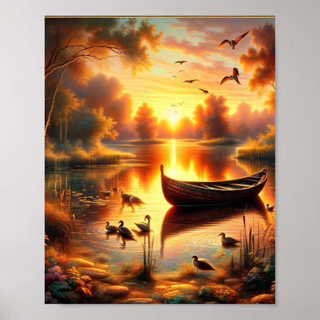Poster Sunset Rowboat Digital (Frente)