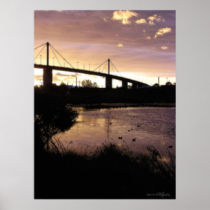 Póster Sunset Skies na ponte Westgate, em Melbourne Poste