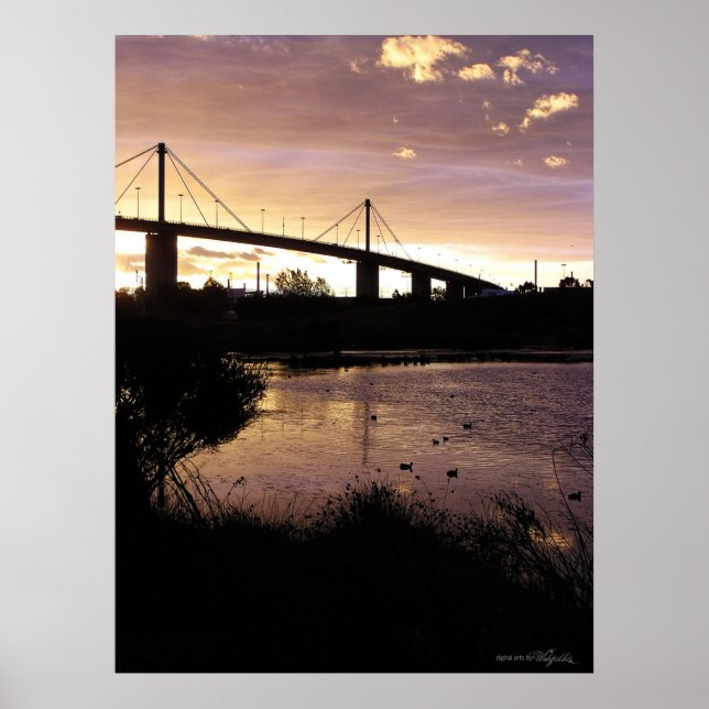 Póster Sunset Skies na ponte Westgate, em Melbourne Poste (Frente)