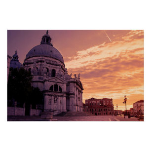 Póster Sunset sobre Basilica em Veneza