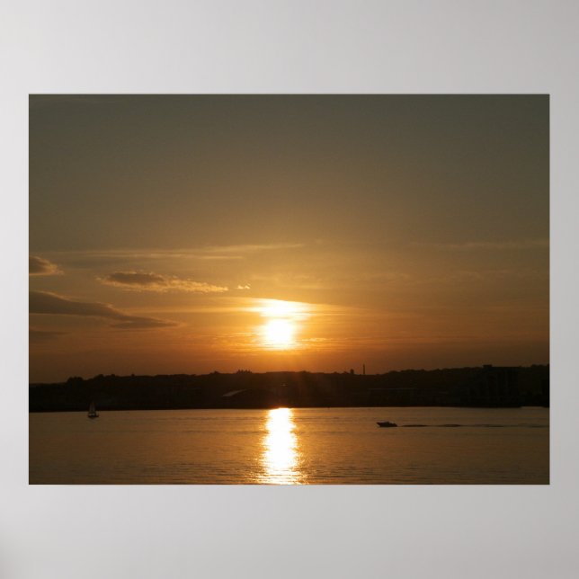 Póster Sunset sobre Cardiff Bay (Frente)