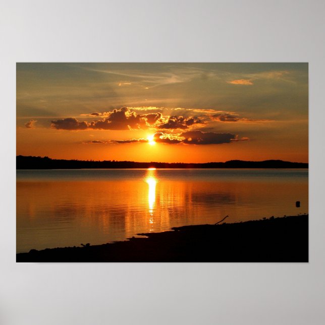 Poster Sunset Sobre Lago Thurmond (Frente)