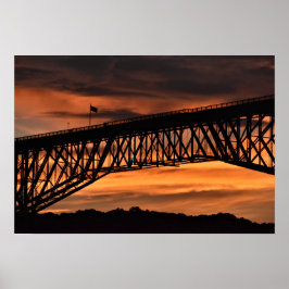Poster Sunset sobre o Caminho na Ponte Hudson