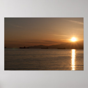 Poster Sunset sobre o compartimento de Vancouver