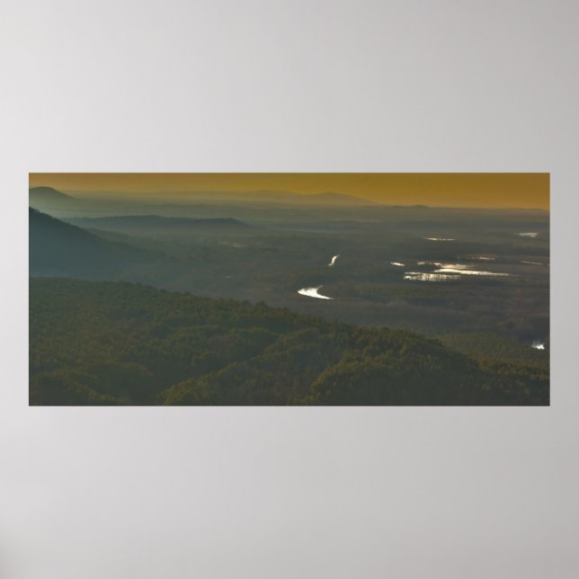 Poster Sunset sobre o Petit Jean River Valley, Arkansas (Frente)