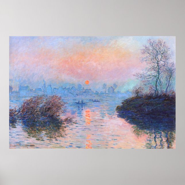 Poster Sunset sobre o Seine Claude Monet (Frente)