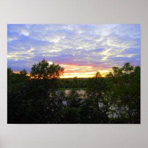 Póster Sunset sobre Stilwell Pond (16x12)