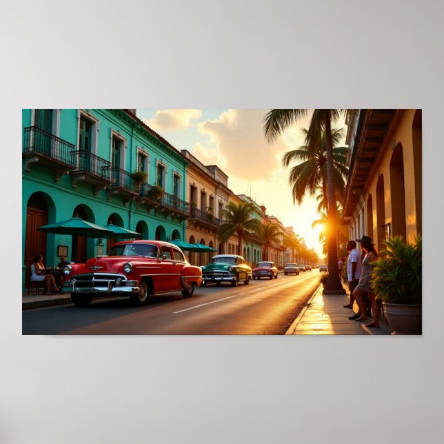 Poster Sunset Stroll in Old Havana (Frente)