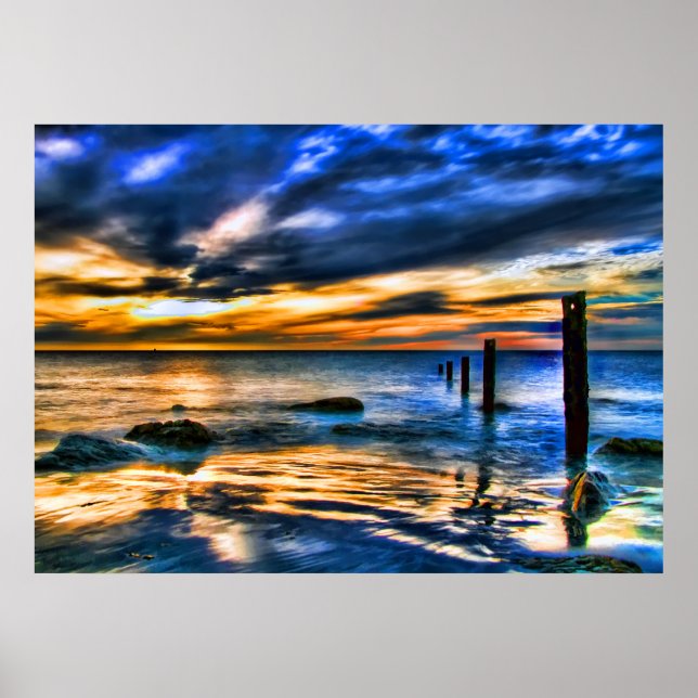 Póster Sunset Surreal no Cais Lavado (Frente)