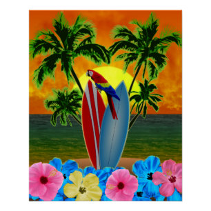 Póster Sunset tropical