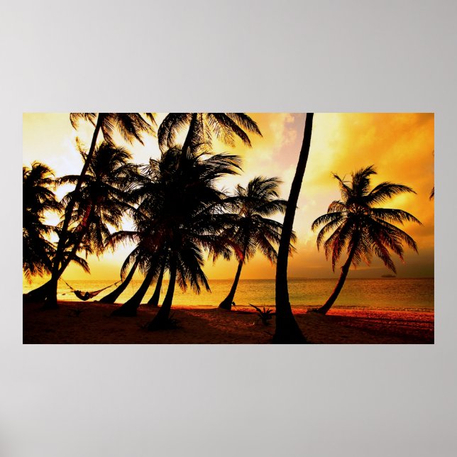 Póster Sunset tropical (Frente)