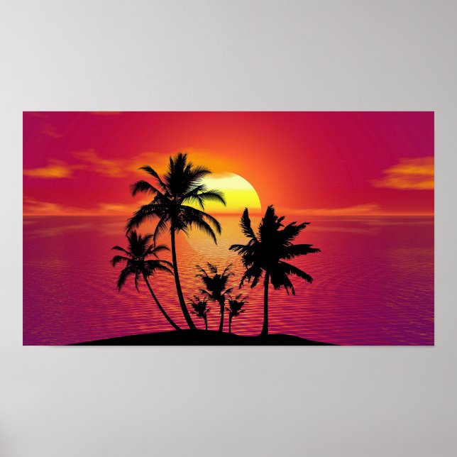 Poster Sunset tropical (Frente)