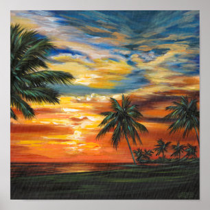 Poster Sunset tropical impressionante