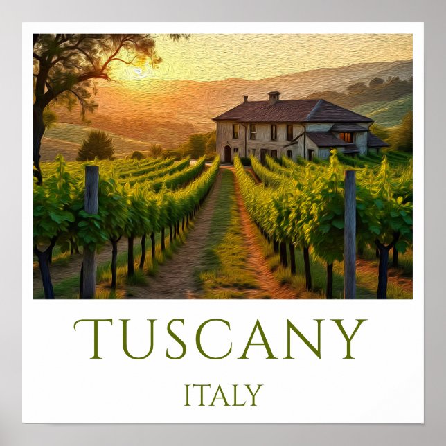 Poster Sunset Vineyard Personalizado (Frente)