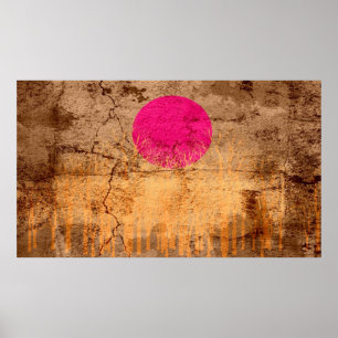 Póster Sunset Vintage Abstract Painting