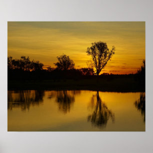 Póster Sunset, Yellow Water Billabong