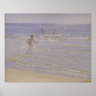 Póster Sunshine at Skagen: Boys Swimming, 1892