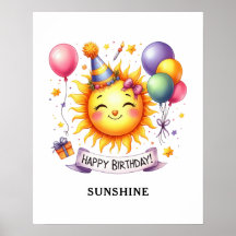 Sunshine Custom Name Feliz Aniversário