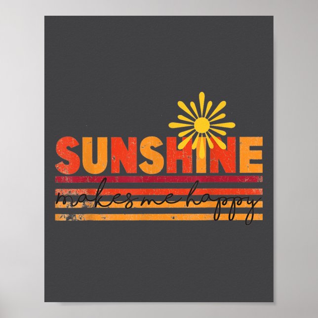 Poster Sunshine Makes Me Happy Insrational Sitive Motivat (Frente)