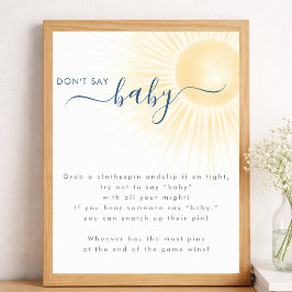 Poster Sunshine Neutral Baby Shower Don't Say Baby Party