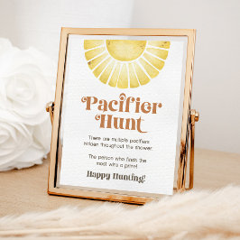 Poster Sunshine Pacifier Hunt Boho Sun - Sinal de Chá de 