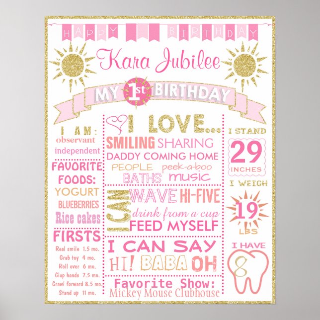 Poster Sunshine - Primeiro conselho de aniversário - post (Frente)