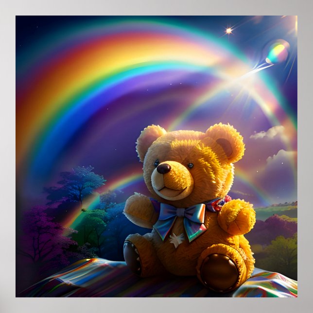 Poster Sunshine Rainbow Teddy Bear Wonderland (Frente)