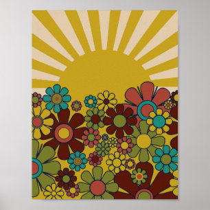 Poster Sunshine Retro Garden Vintage 60s 70s Estética