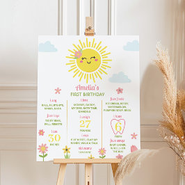 Poster Sunshine Wildflower primeiro aniversario