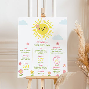 Poster Sunshine Wildflower primeiro aniversario